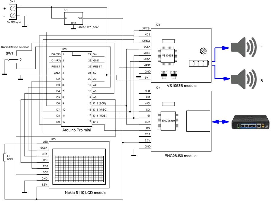  RC053. MP3-   Arduino   micro-SD      audio (-) . 3