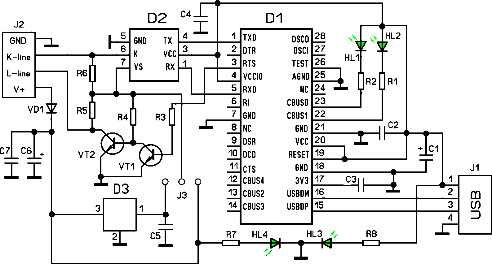  RAM226. USB K-L-line  . 1