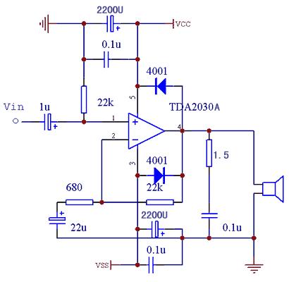  RS052.   2x18   TDA2030A . 2